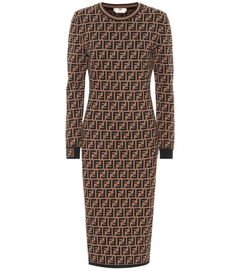 brown lonfsleev fendi|Fendi Long Sleeve Dresses for Women .